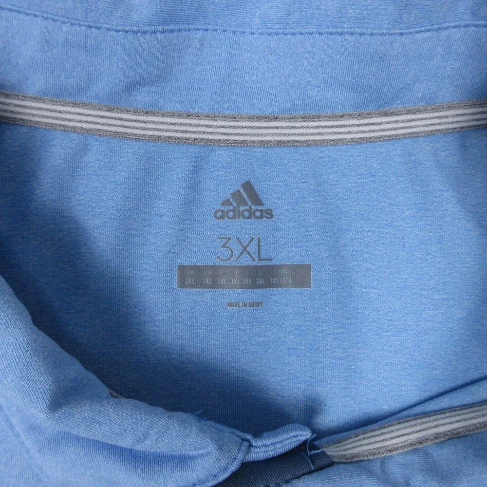 Adidas Polo Shirt Mens 3XL Blue Solid Performance Golf Tennis Wicking Stretch‎